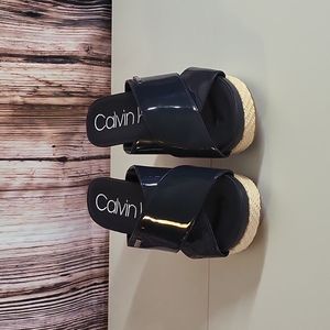 Calvin Klein Women's Navy Blue Wedges Size 8 (Without tag and Box)